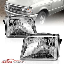 1993 1994 1995 1996 1997 Ford Ranger Chrome Headlights Left Right Assembly 1993 1994 1995 1996 1997 Ford Ranger Chrome Headlights Left Right Assembly