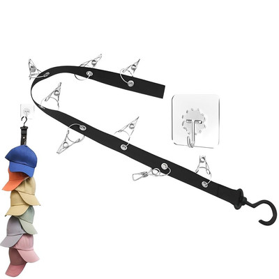 1 Stück Cap Halter, Praktisch Cap Halterung Wand, Kappenhalter mit 8 Clips, Cap 