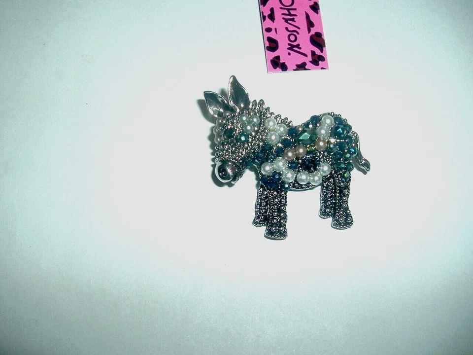 Betsey Johnson хрустальные стразы жемчуг серебро осла заколка брошь новый с Ярлыками - Изображение 2 из 4