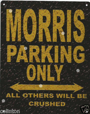 MORRIS PARKING BLECHSCHILD RUSTIKAL VINTAGE STIL 6x8in 20x15cm GarageART 