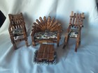 Clothespin Doll House Furniture Loveseat Rocker Chair Vintage Cottage Core OOAK  — photo 4