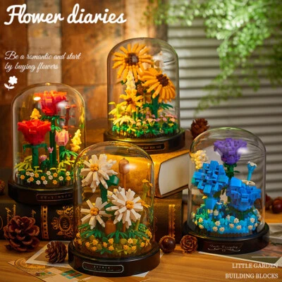 Flower Bouquet Plants Building Blocks Mini Bricks Artificial Creative Decoration