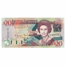 [#178030] Banknote, East Caribbean States, 20 Dollars, KM:39k, UNC(65-70)