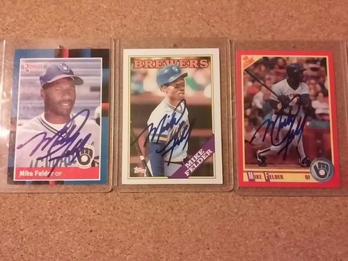 Milwaukee Brewers autographed Mike Felder 3 card collection | eBay