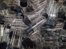 1/2 oz 15 ml Cylinder Round Clear Glass Bottles w/Caps  25-50-100-200 count 