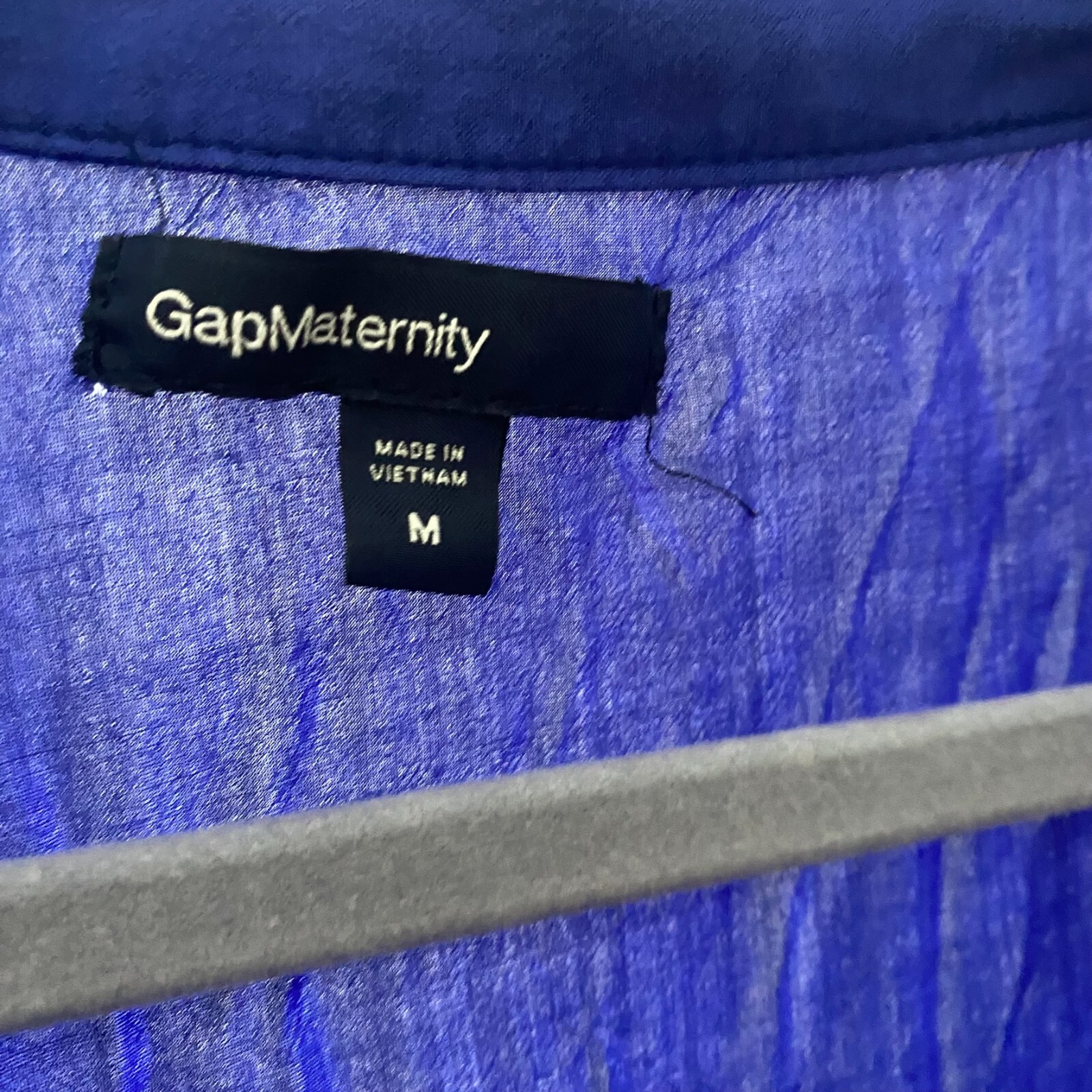 GAP Maternity Shirt Size Medium Blue Long Sleeve … - image 5