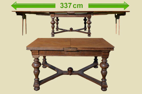 Großer Tisch ANTIK Gründerzeit Eiche Kulissentisch 125–337 Esstisch von 1880 - Bild 1 von 18