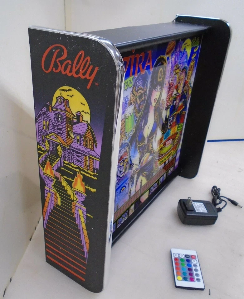 Bally Elvira And the Party Monsters Cabeza de Pinball Pantalla LED Caja de Luz Foto 3 de 4