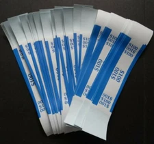 100 - Blue $100 Cash Money Self-Sealing Straps Currency Bands 