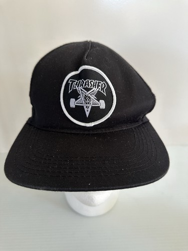 Thrasher Magazine Men's Snapback Hat Black OSFM Skate Wear Skateboarding Logo