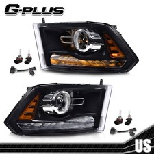 Black Led Drl Headlight W Bulb Harness Fit For 09-12 Dodge Ram Projector Black Led Drl Headlight W Bulb Harness Fit For 09-12 Dodge Ram Projector