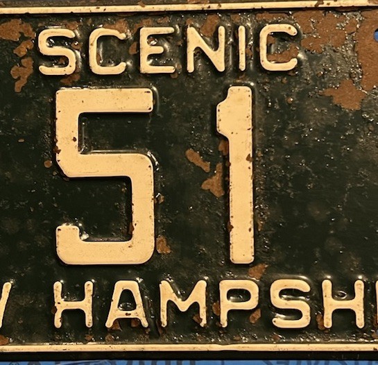 LICENSE PLATE PLATEs New Hampshire Two Digit ￼ 51 ￼ 1962 | eBay