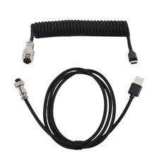 Usb Keyboard Cable Black Coiled Keyboard Usb Type C Cable DIY Aviation Plug1709