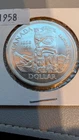 Canada 1958 Silver Dollar (British Columbia 100th) 23.33 Grams .800(TZ021)