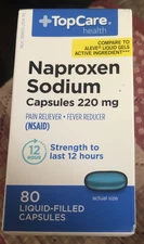 Pain Reliver Fever Reducer 80 Liquid Gels Topcare Health Naproxen 220mg Capsules