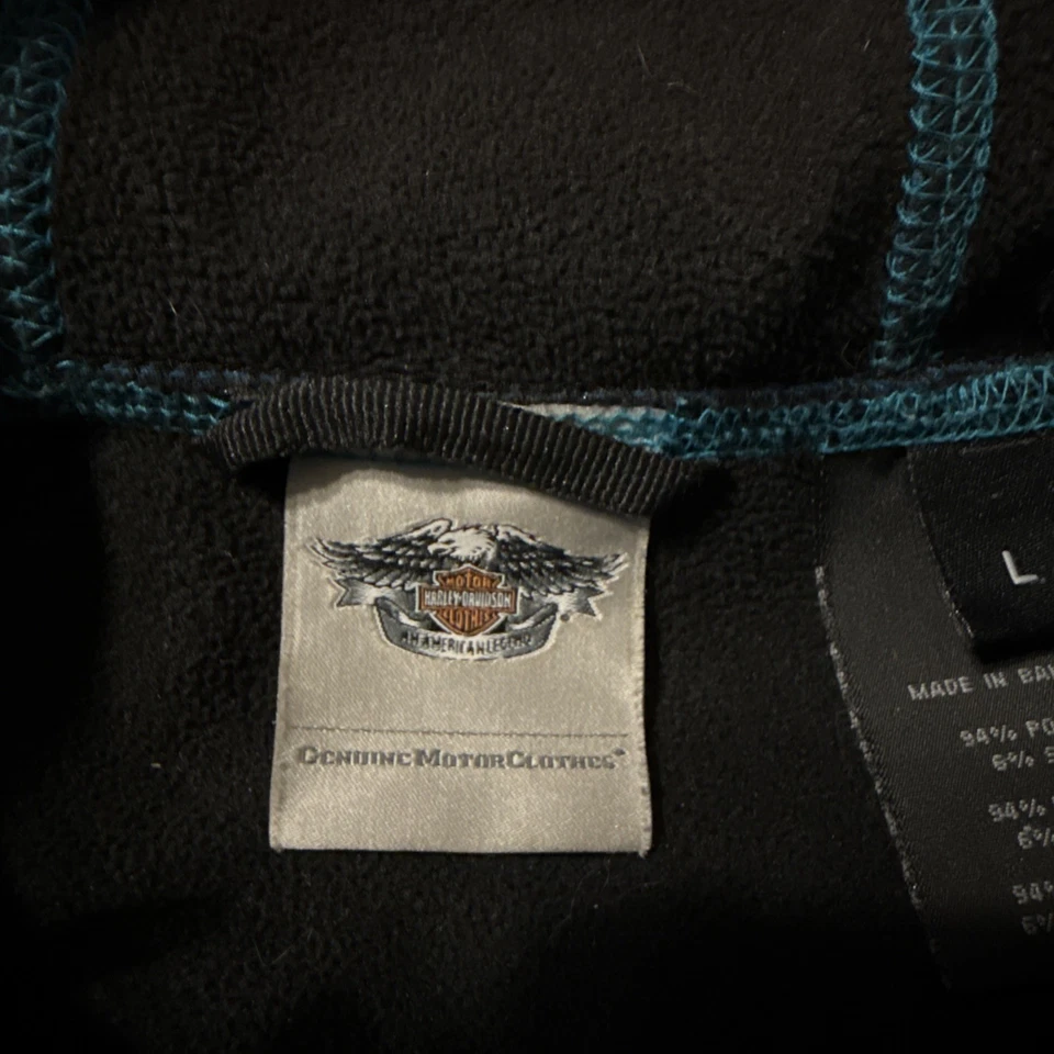 Harley Davidson Jacket Womens Large Blue Full Zip Biker Embroidered Logo Riding - Image 4 of 4