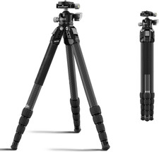 50"/127Cm Carbon Fiber Travel Tripod with Quick Release Plate