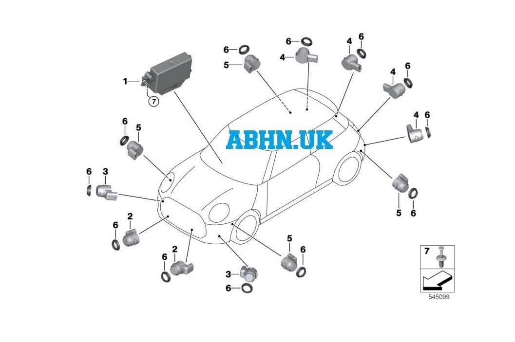 Sensor de aparcamiento PDC trasero gris cobre original BMW Mini (2021-2025) 1x 66205A81B20