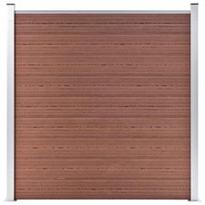 WPC Fence Set 10 Square+1 Slanted Barrier Panel Screen Privacy Screen vidaXL