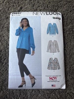 UNCUT 2020 New Look Easy Sew Stylisches Top/Bluse Schnittmuster K6637 Gr. 8-20