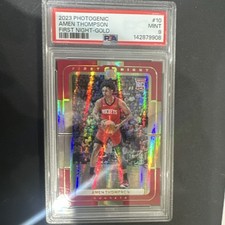 Panini Photogenic 2023-24 First Night Gold Amen Thompson #10 RC /10 PSA 9