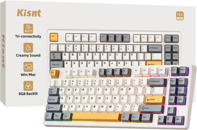 Wireless Mechanical Keyboard,Creamy Sound Gasket Gaming Keyboard with Bluetoo...