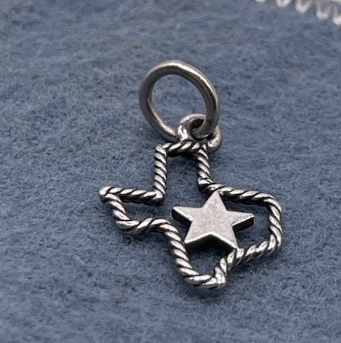 James Avery Sterlingsilber nicht mehr produziert offen Texas Stern Seil Charm mit ungeschnittener Schleife - Bild 2 von 4