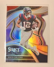 Nico Collins 2023 Panini Select Red and Yellow Prizms Die Cuts Texans #228