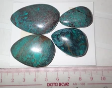 Turquoise Stone Flat Free Form Cabochon 190 Carat 4 pieces Lot D 38 gram