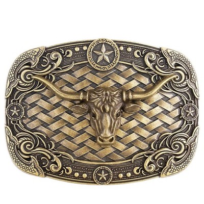 Longhorn Bull Belt Buckle Men Women American Flag Texas Star Western Cowboy