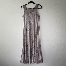 Komarov Midi Dress Large Crinkle Sleeveless Stretch Wedding Guest Cocktail Event