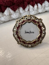 Jay Strongwater Neiman Marcus Mini Picture Frame Clip Red Enamel Crystals 2 1/8”