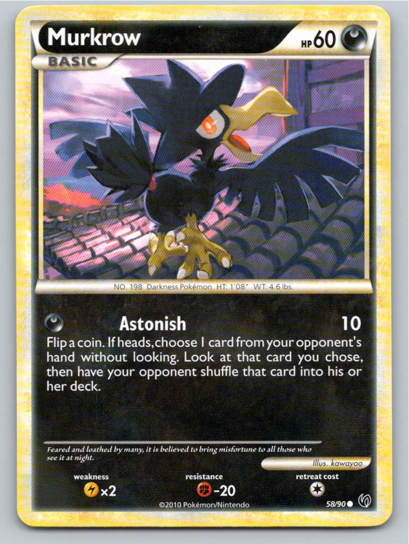 2010 POKEMON MURKROW HGSS UNDAUNTED 58/90 C NM A63503 FREE S&H
