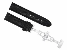 19MM LEATHER STRAP BAND CLASP FOR TISSOT PRC200  LE LOCLE POWERMATIC 80 BLACK