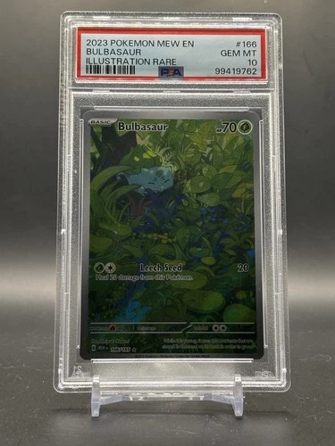 Pokémon TCG Bulbasaur Scarlet & Violet 151 Illustration Rare Card 166/165 PSA 10