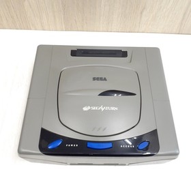 SEGA SATURN Gray Console bundle with 2 controllers & 5 Japanese games tested