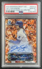 JAC CAGLIANONE PSA 10 2024 BOWMAN CHROME SAPPHIRE SELECTIONS ORANGE REF AUTO /25