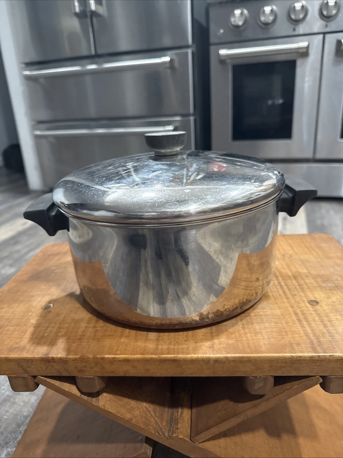 Revere Ware 1801 Copper Bottom 4.5 Quart Stock Pot with Lid