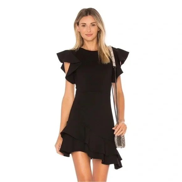 Amanda Uprichard Eclipse Black Ruffle Cocktail Mi… - image 2
