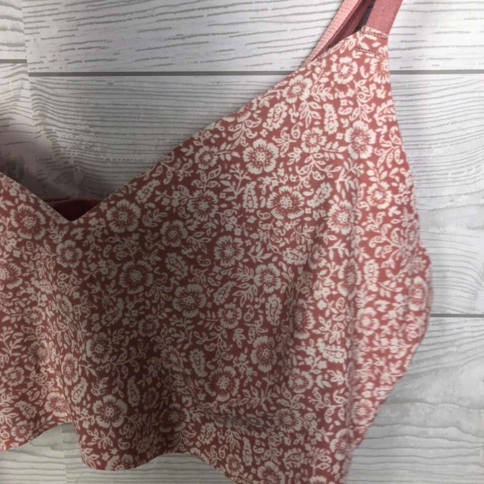Bralette para mujer Lucky Brand estampado floral rosa blanco correas ajustables talla XL Foto 2 de 4