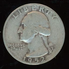 1952 P Washington Quarter KM #164  0.900 Silver 0.1808 oz Act. Silver Weight