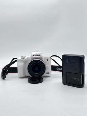 Canon EOS M50 24.1MP White Mirrorless Camera With 15-45 mm STM Lens