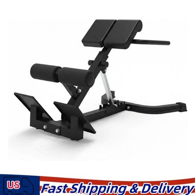 Hyper-Extension Roman Chair - Adjustable Lower Back Bench Machine Black