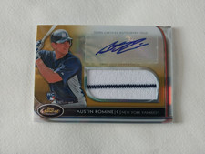 2012 Topps Finest  Jumbo Relic/Auto Austin Romine RC Gold Refractor 21/50! RaRe!