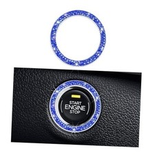 Car Bling Engine Start Ring Decal, Sparkling Crystal Rhinestone 1 PC Dark Blue