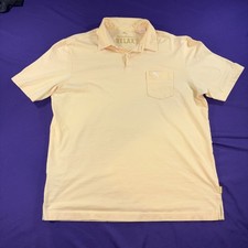 Tommy Bahama Men's Relax Polo Shirt Cream, Short Sleeve Size Medium Vacation