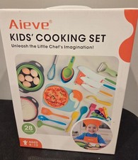 Aieve Kids Cooking Sets Real, 28 Pcs Baking Set Including Kids Knife
