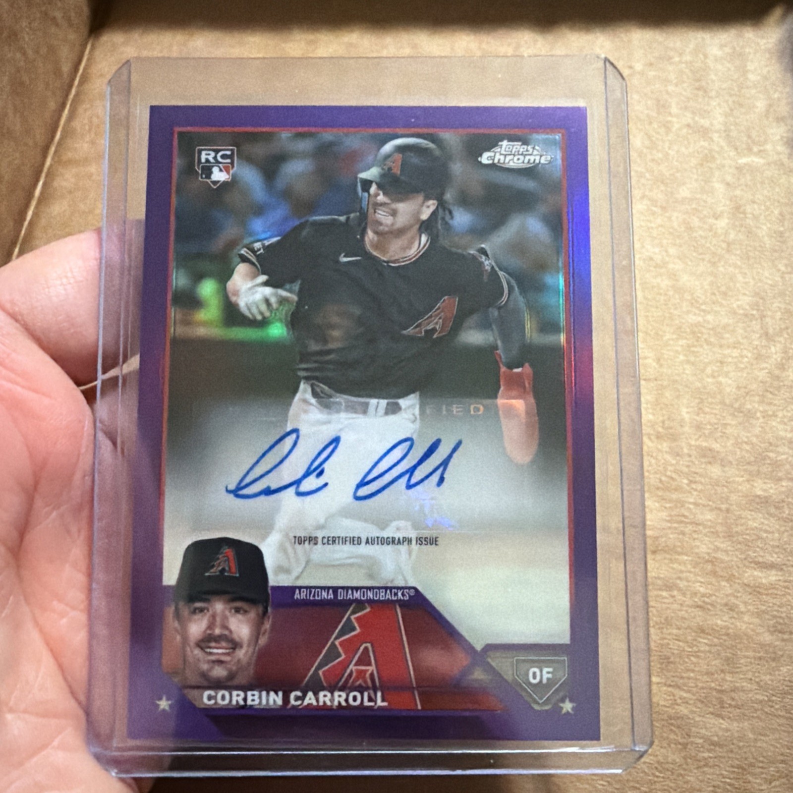 2023 Topps Chrome Update Series-Auto Corbin Carroll AC-CCA Purple Refractor /250