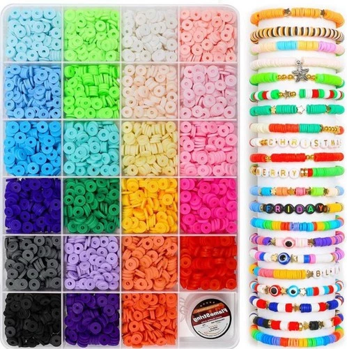 Clay Beads Bracelet Kit (24 Grid, 3000pcs) For Jewelry Making, NEW