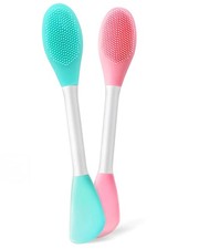 Cepillo de limpieza facial, exfoliante facial de silicona 2 en 1 para limpieza